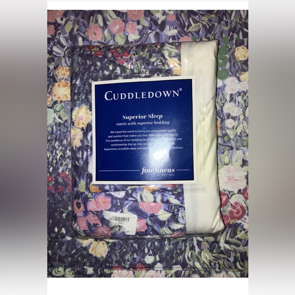 Cuddledown NEW Monet Pillow Sham twin Bed Skirt new in package 100% cotton luxe - Picture 2 of 5